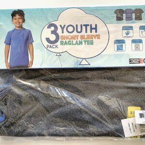 3-pk 32 Degrees Cool Youth Active Tee QUICK DRY Raglan Short Sleeve T-Shirt 7/8